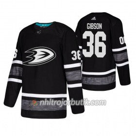 Män Ishockey Anaheim Ducks tröja John Gibson 36 Svart 2019 All-Star Adidas Authentic